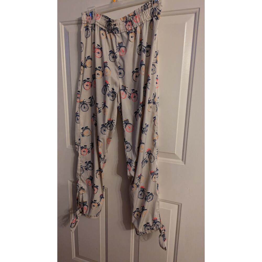 Aerie Bicycle Pajama Pants with Tie Bottom, Medium, Artsy Eclectic Boho Soft